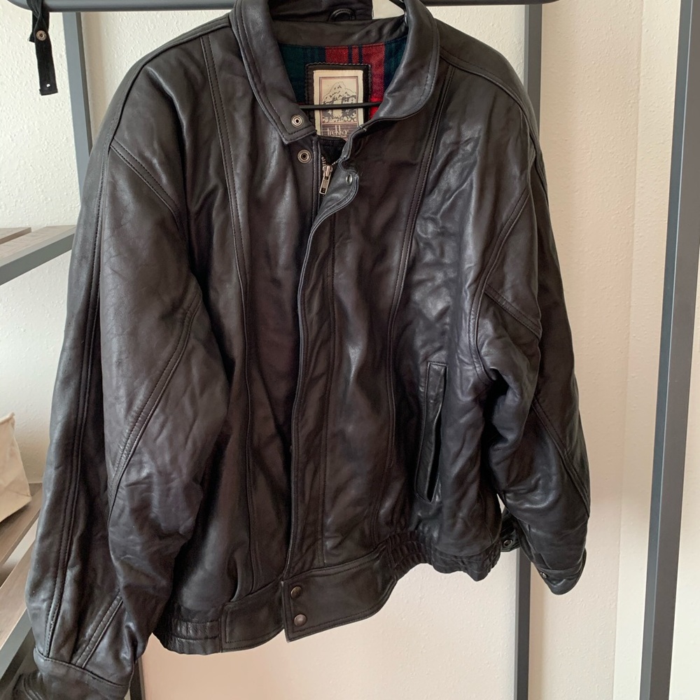 Leather Jacket with flannel liner